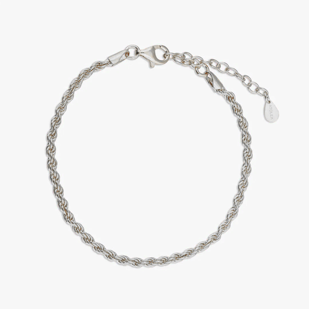 Twisted Link Gold Pvd Coated Silver Chain Bracelet