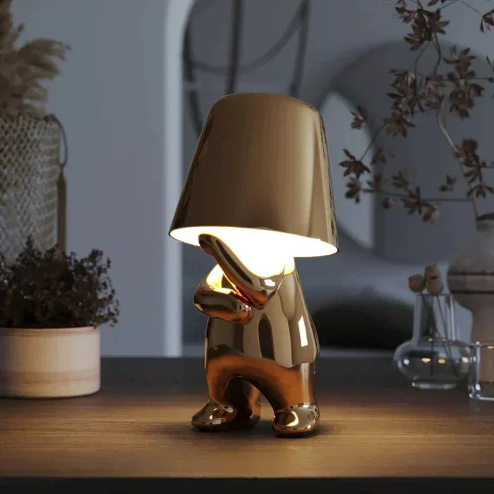Sculptural Aluminum Resin Dimmable Rechargeable Cordless Ambient Table Lamp