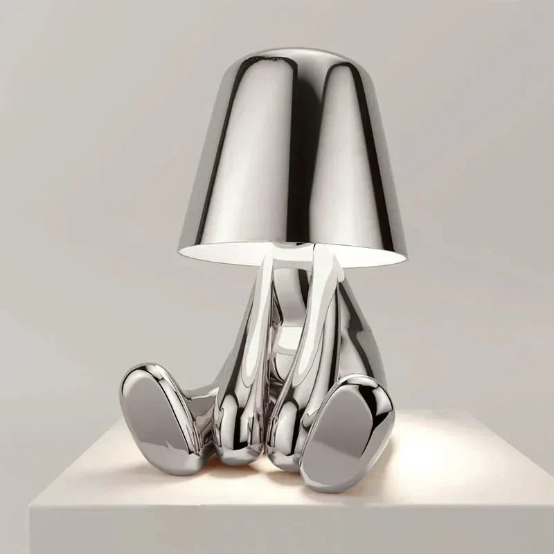 Sculptural Aluminum Resin Dimmable Rechargeable Cordless Ambient Table Lamp