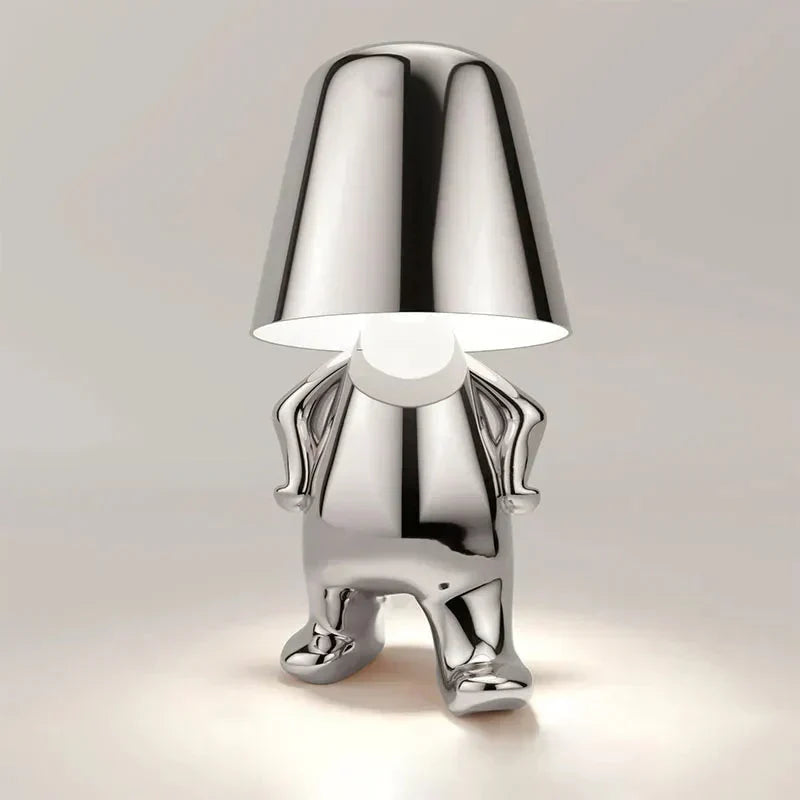 Sculptural Aluminum Resin Dimmable Rechargeable Cordless Ambient Table Lamp