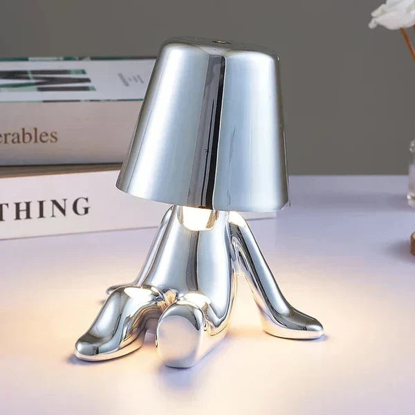 Sculptural Aluminum Resin Dimmable Rechargeable Cordless Ambient Table Lamp