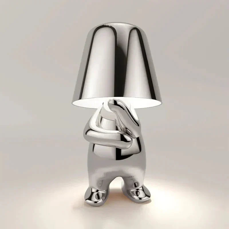 Sculptural Aluminum Resin Dimmable Rechargeable Cordless Ambient Table Lamp
