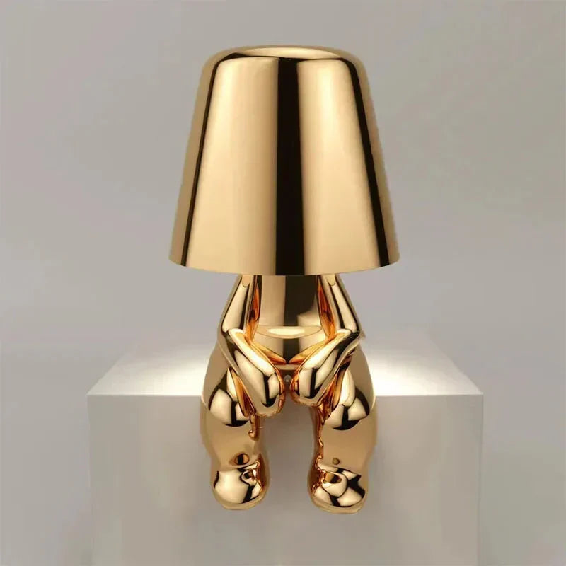 Sculptural Aluminum Resin Dimmable Rechargeable Cordless Ambient Table Lamp