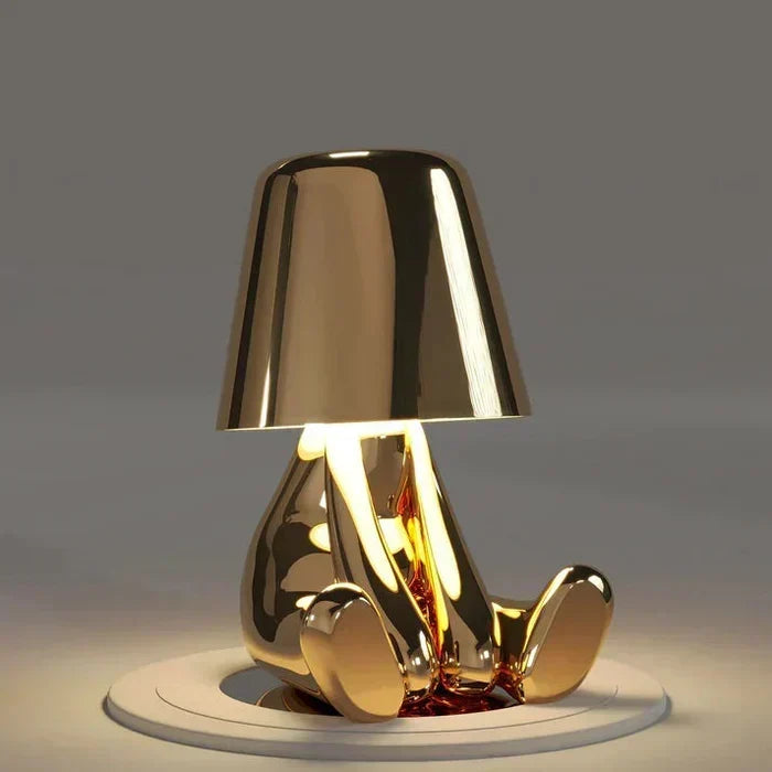 Sculptural Aluminum Resin Dimmable Rechargeable Cordless Ambient Table Lamp