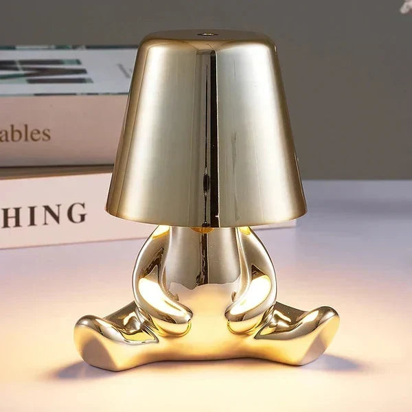 Sculptural Aluminum Resin Dimmable Rechargeable Cordless Ambient Table Lamp