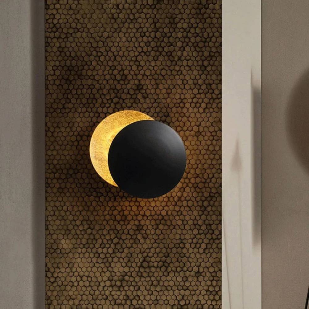 Minimalist Round Moon Eclipse Glow Wall Light