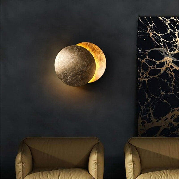 Minimalist Round Moon Eclipse Glow Wall Light