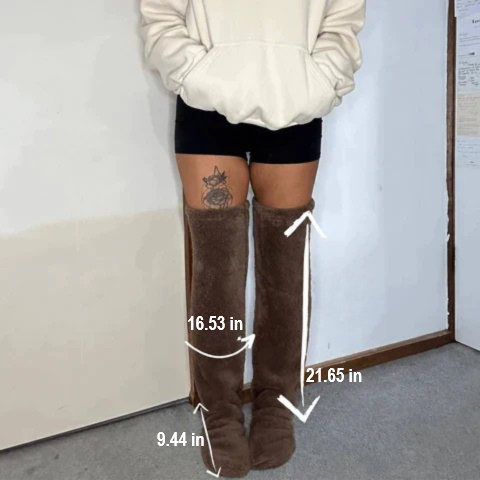 Soft Polyester Blend Elastic Cuff Winter Fleece Socks