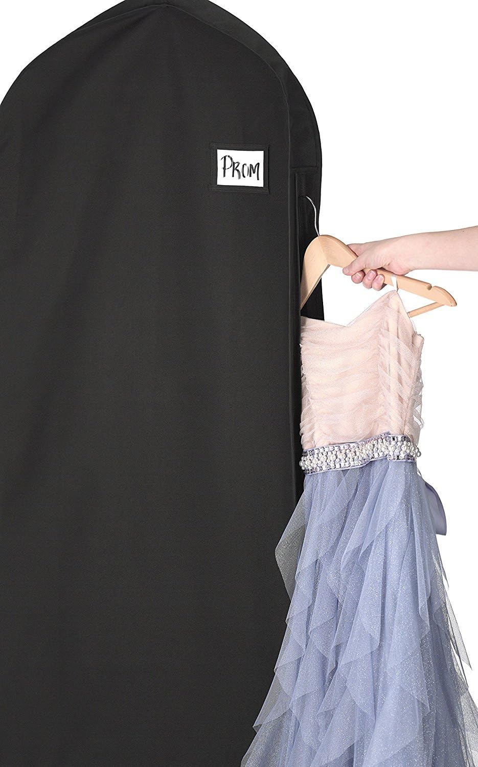 Water-Repellent Full-Length Zippered Travel Garment Bag With Accessory Pocket