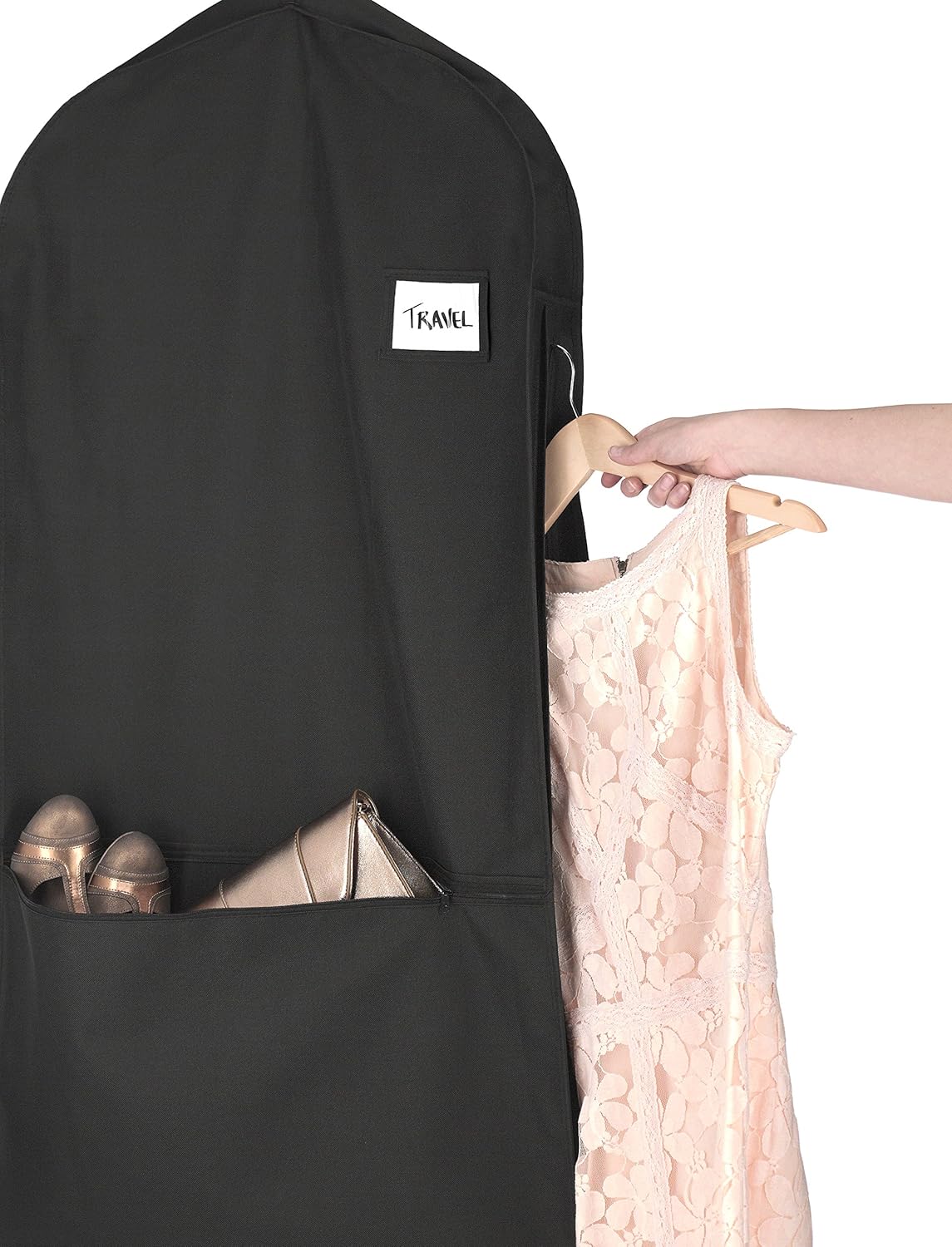 Water-Repellent Full-Length Zippered Travel Garment Bag With Accessory Pocket