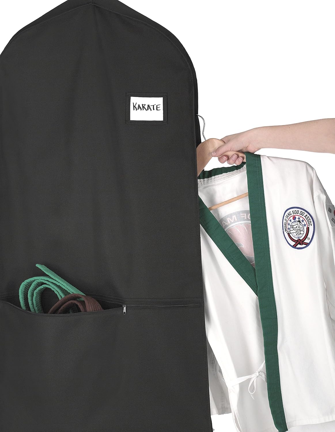 Water-Repellent Full-Length Zippered Travel Garment Bag With Accessory Pocket
