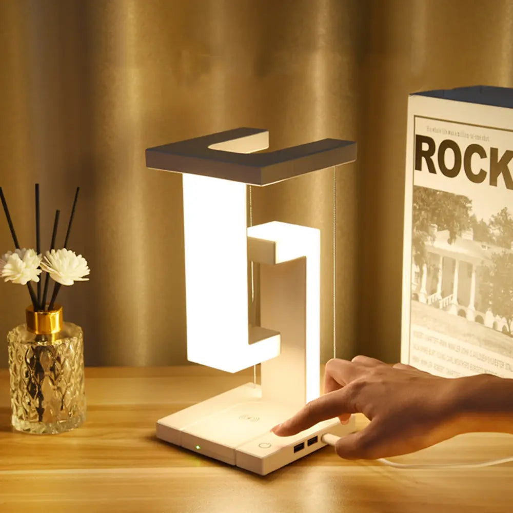 Floating Zone Lighting Wireless Charging Table Lamp