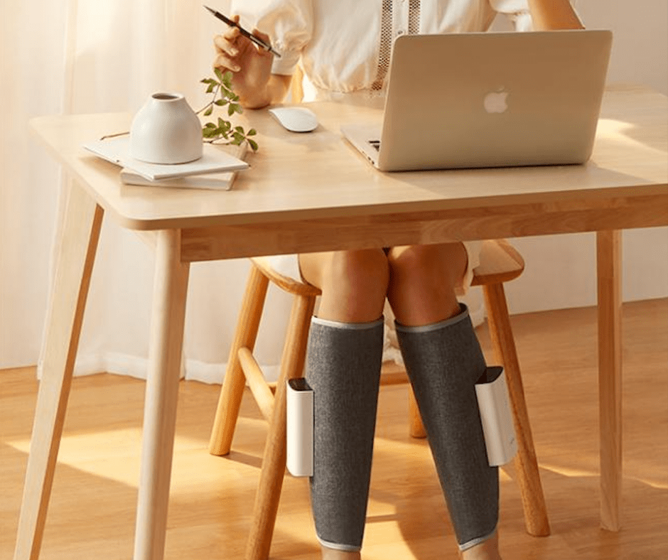 Portable Wireless Air Compression Heated Leg Massager With Adjustable Velcro