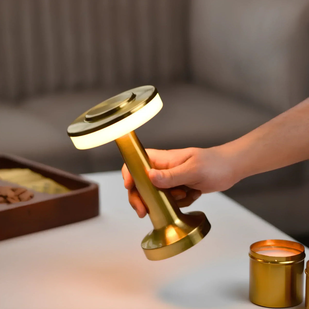 Retro Metal Wireless Rechargeable Dimmable Ambient Table Lamp