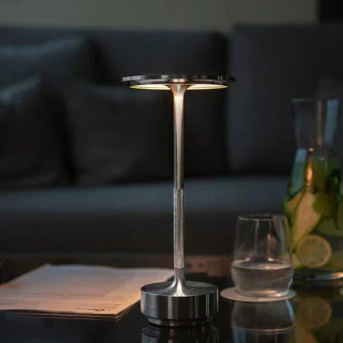 Sleek Cordless Metal Dimmable Rechargeable Portable Table Lamp