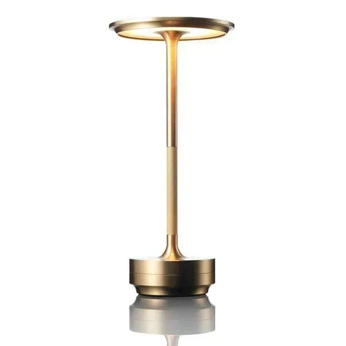 Sleek Cordless Metal Dimmable Rechargeable Portable Table Lamp
