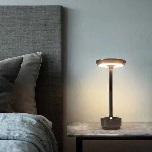 Sleek Cordless Metal Dimmable Rechargeable Portable Table Lamp