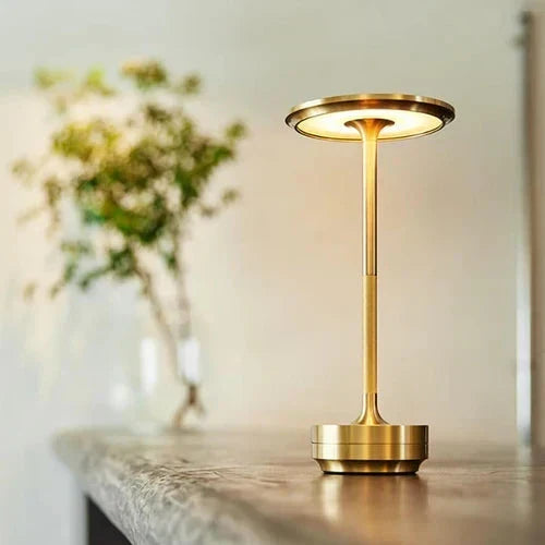 Sleek Cordless Metal Dimmable Rechargeable Portable Table Lamp