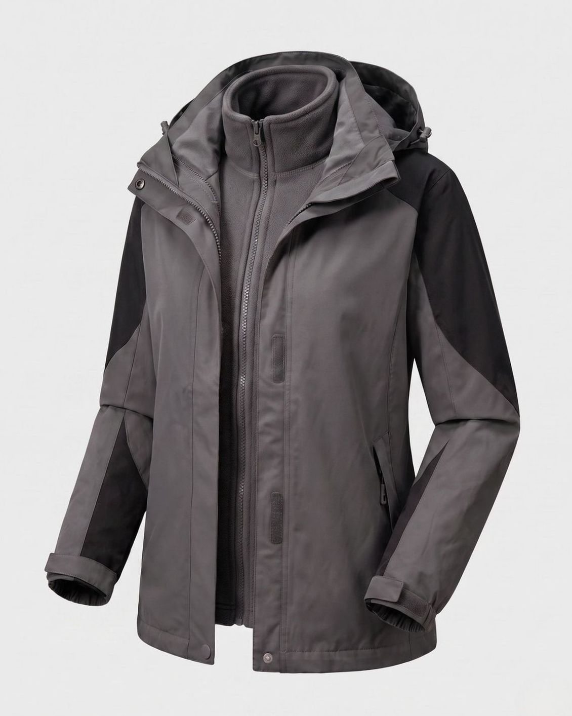 Women's 2-in-1 Hooded Softshell Fleece Outdoor Jacket, Pink