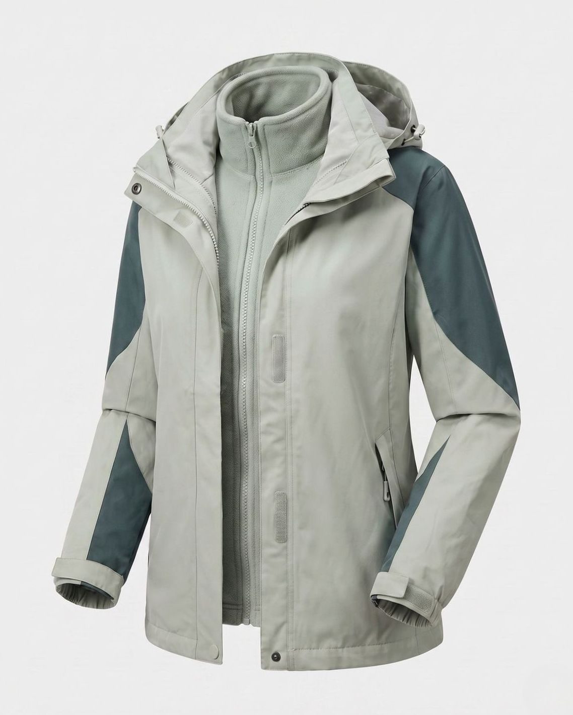Women's 2-in-1 Hooded Softshell Fleece Outdoor Jacket, Pink