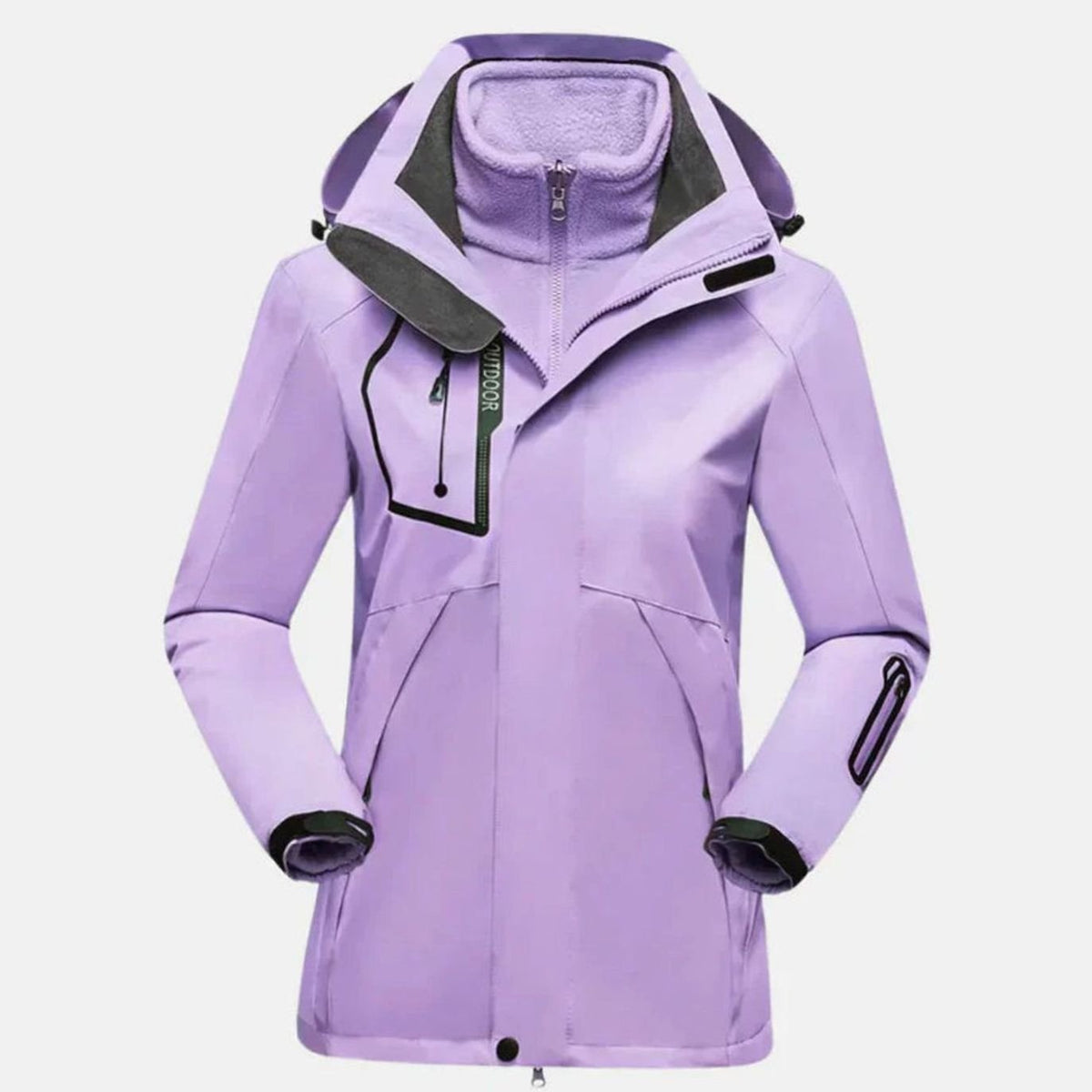 Women's 3-in-1 Waterproof Hooded Fleece-Lined Outdoor Parka