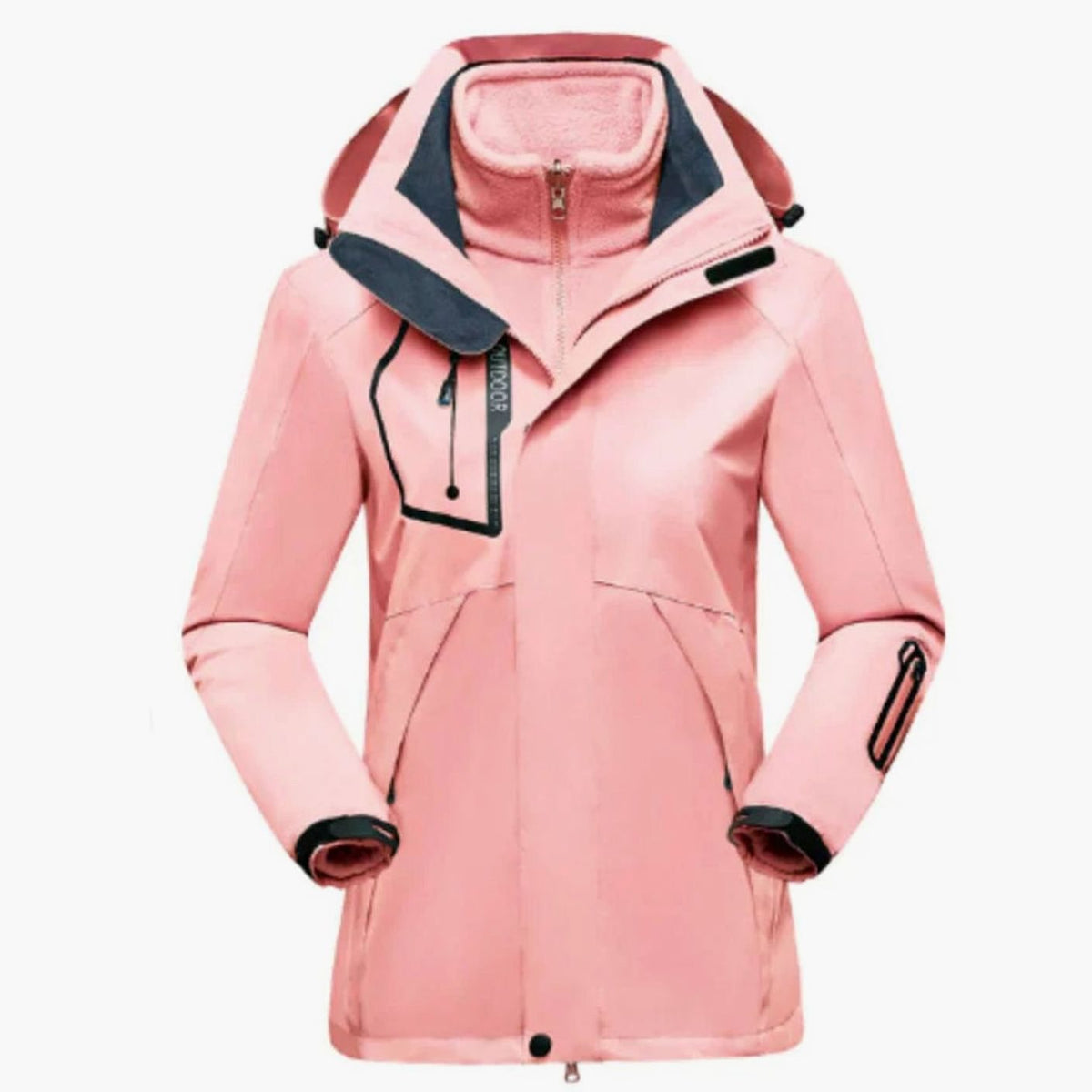 Women's 3-in-1 Waterproof Hooded Fleece-Lined Outdoor Parka