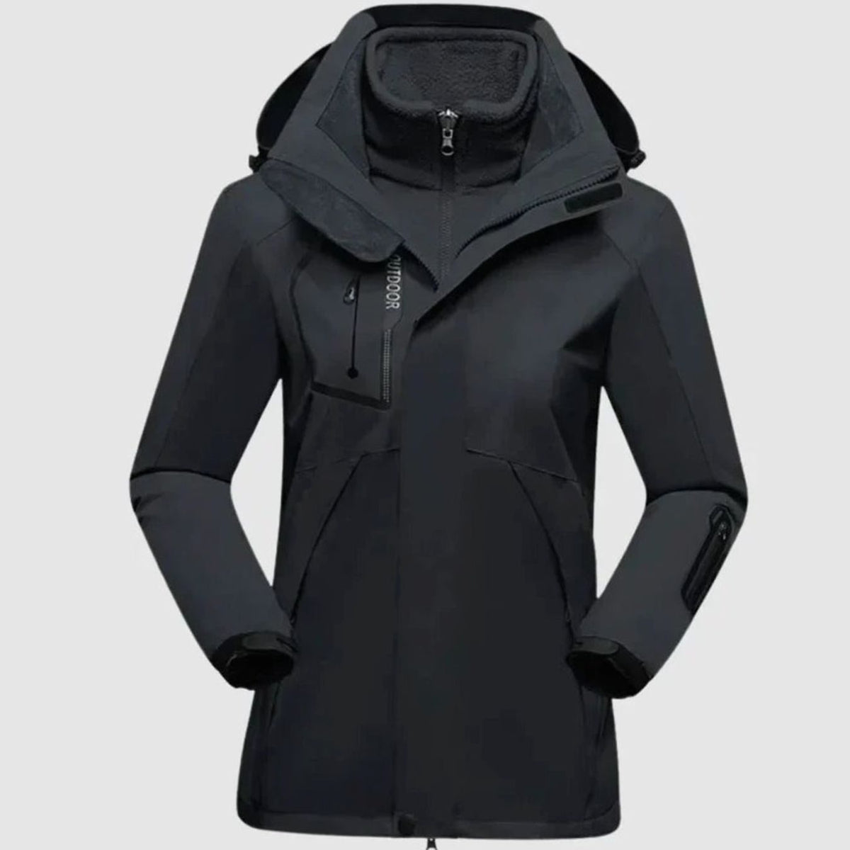 Women's 3-in-1 Waterproof Hooded Fleece-Lined Outdoor Parka