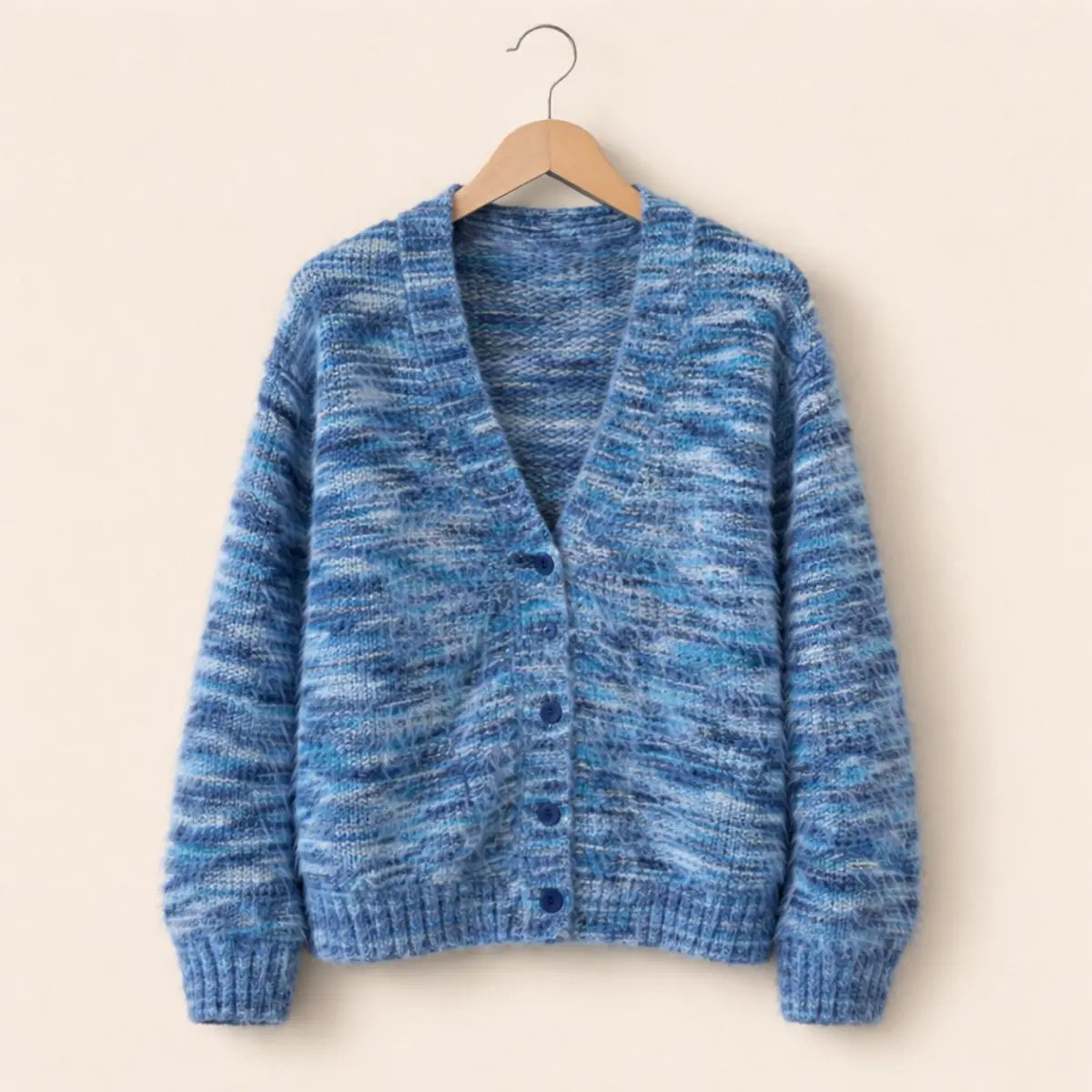 Women's Cardigan Open-Front Striped Knit Long Sleeve