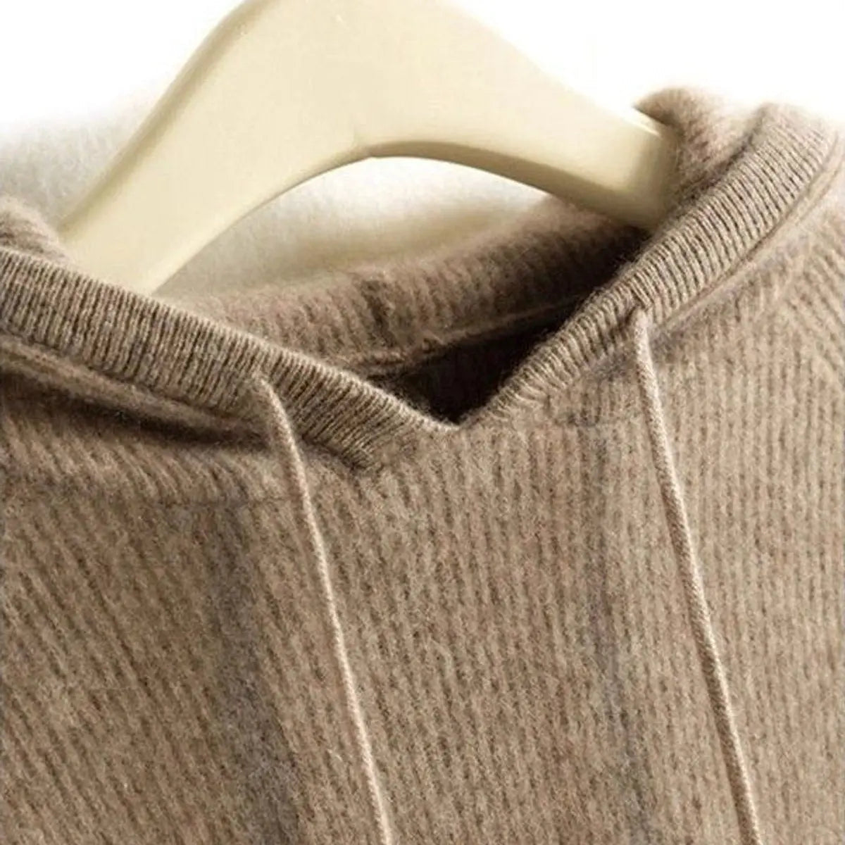 Women's Cashmere Mink Blend Hooded Knit Jumper Drawstring Hood