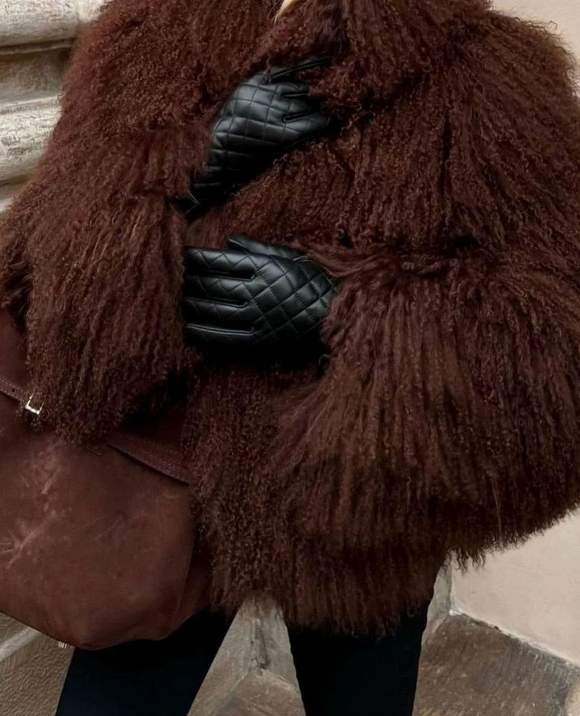 Women's Chic Shaggy Faux Fur Short Jacket