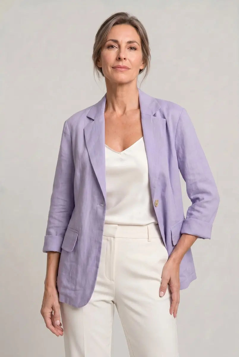 Women's Coat Lightweight Single-Button Relaxed Blazer Jacket