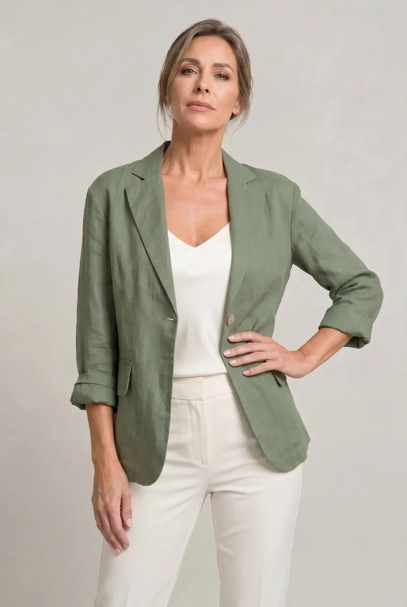 Women's Coat Lightweight Single-Button Relaxed Blazer Jacket