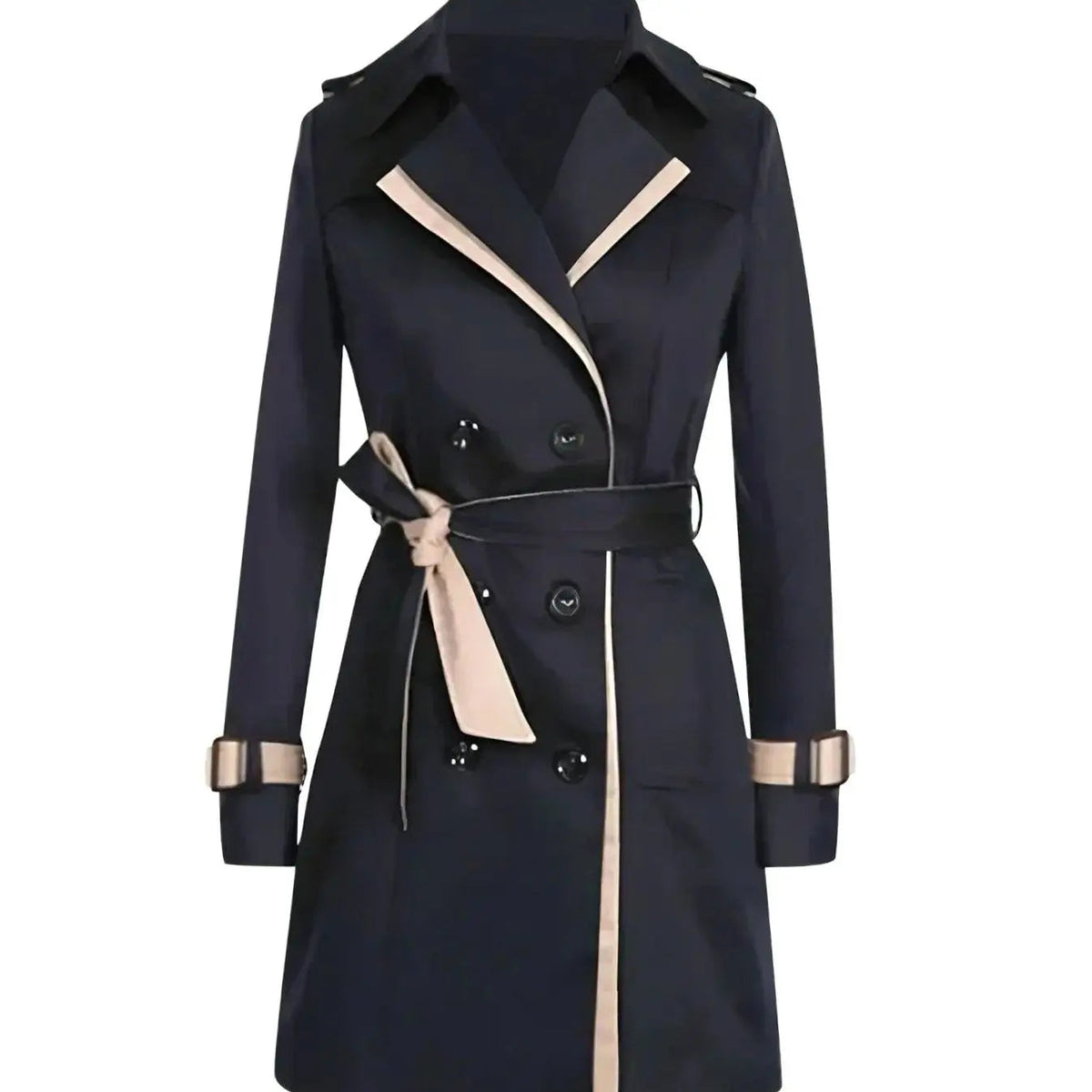 Women's Double-Breasted Belted Winter Coat Trench