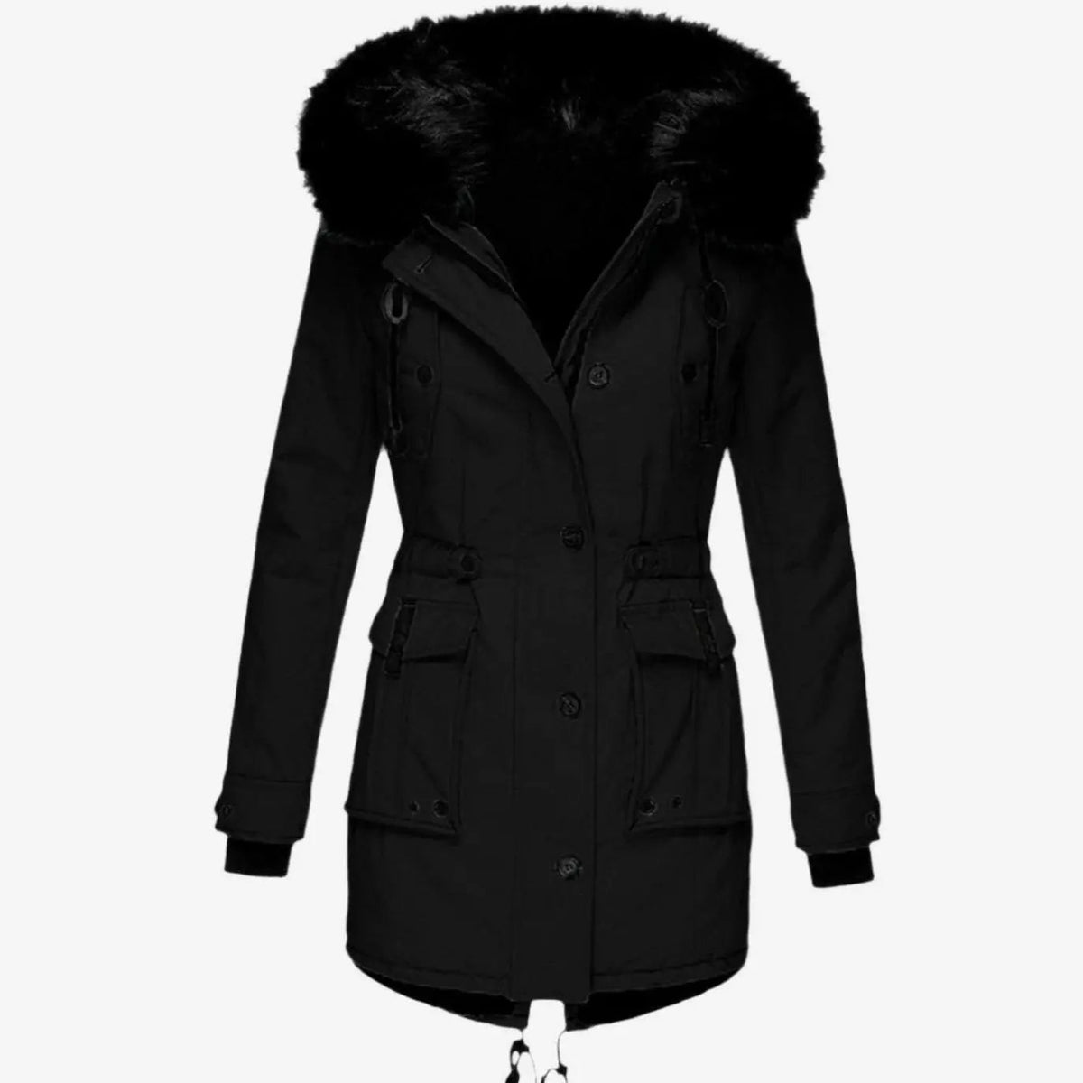 Women's Faux Fur Hooded Fitted Winter Coat
