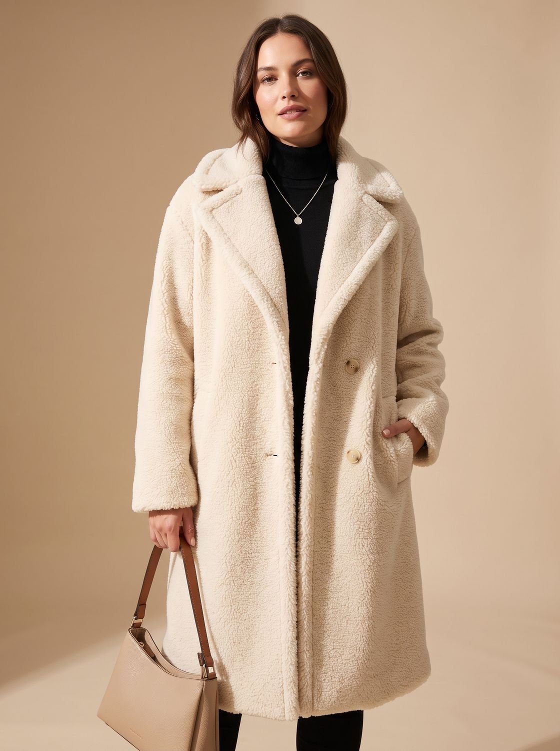 Grace | Women's Faux Shearling Suede-Finish Zip-Up Teddy Coat Jacket
