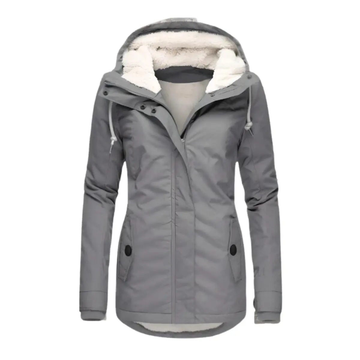 Women's Fleece-Lined Hooded Waterproof Winter Coat