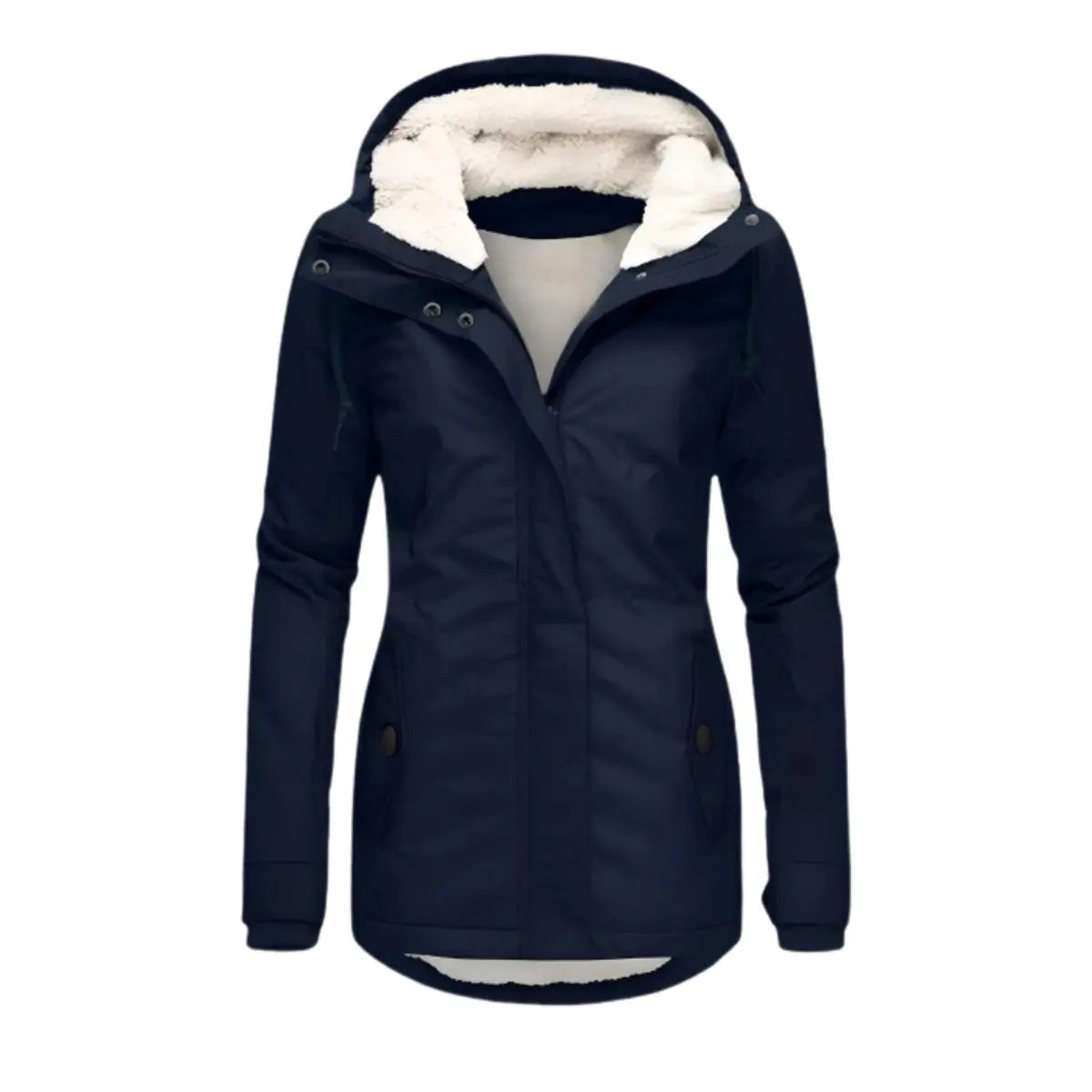 Women's Fleece-Lined Hooded Waterproof Winter Coat