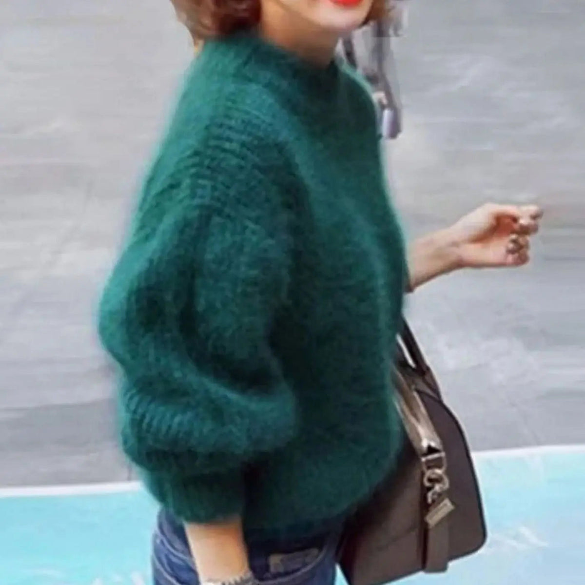 Women's Fluffy Turtleneck Loose Knit Sweater Jumper