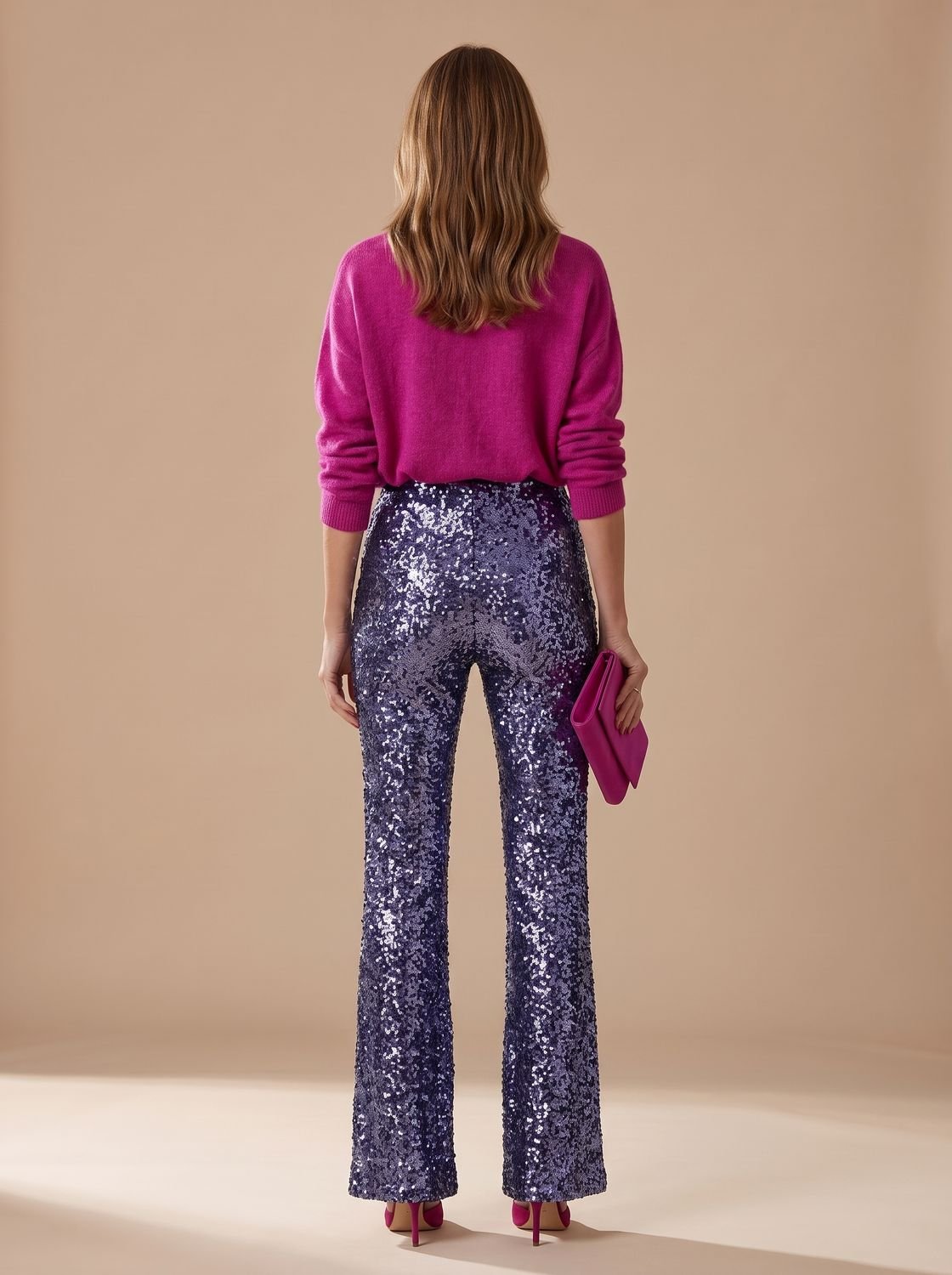 Freya | Women's High-Waist Sequin Flare Trousers Party Occasion