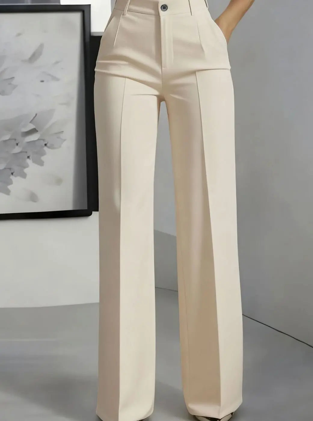 Women's High-Waist Wide-Leg Tailored Suit Trousers