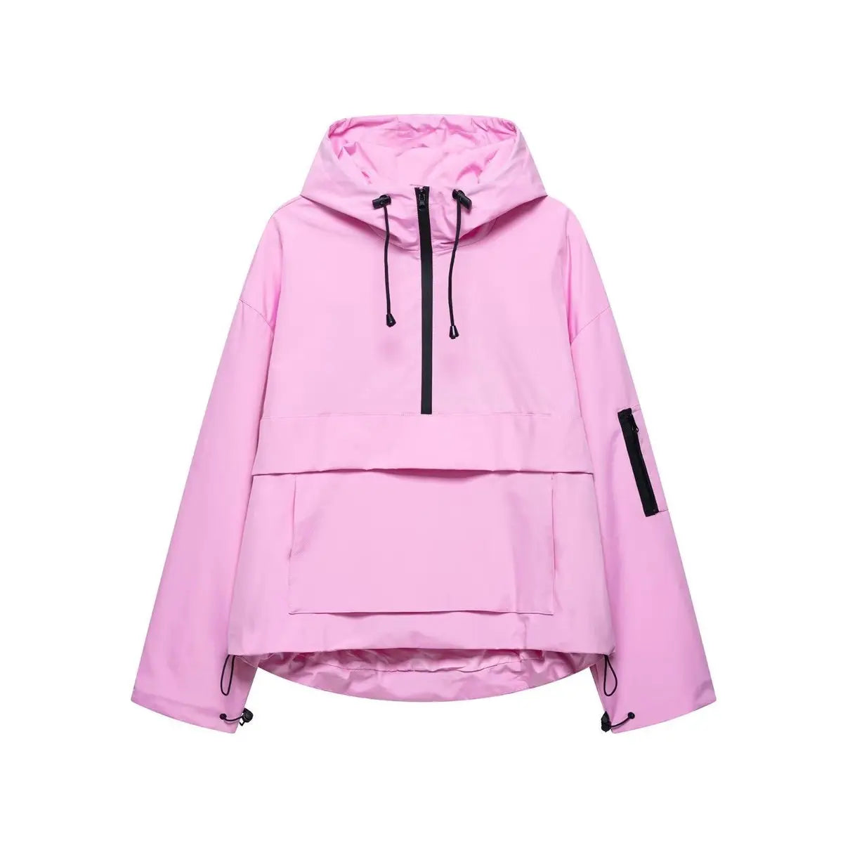 Women's Hooded Windproof Pullover Anorak Quilted Jacket