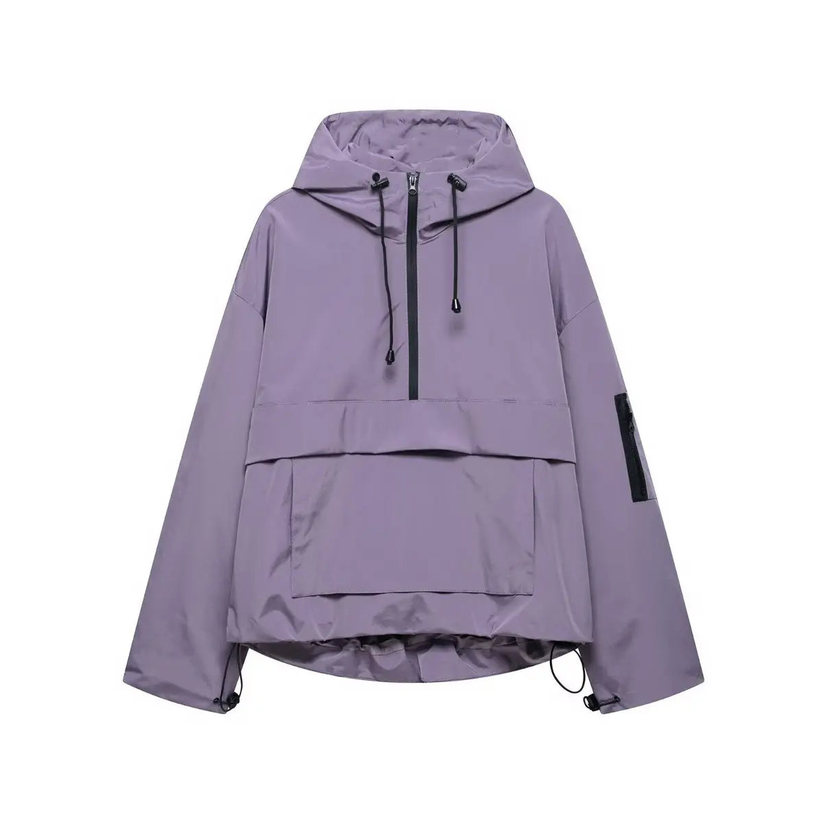Women's Hooded Windproof Pullover Anorak Quilted Jacket