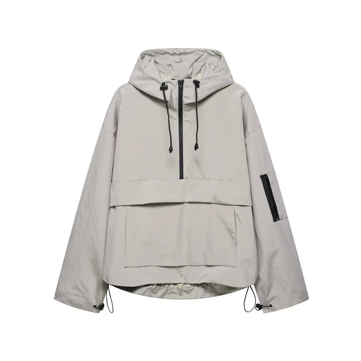 Women's Hooded Windproof Pullover Anorak Quilted Jacket