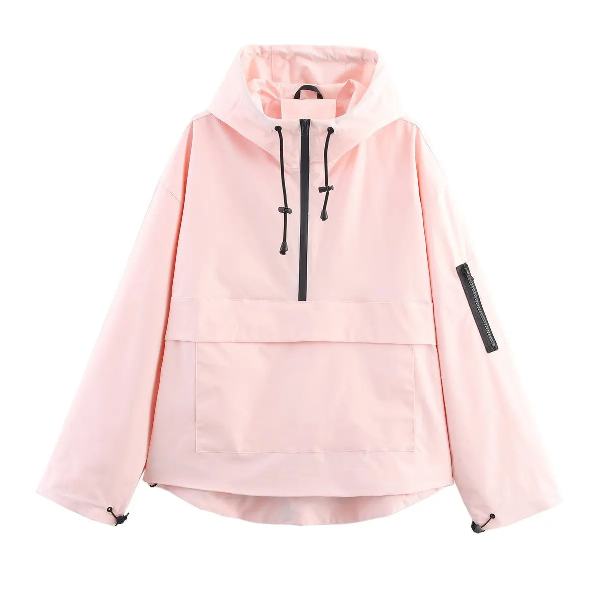 Women's Hooded Windproof Pullover Anorak Quilted Jacket