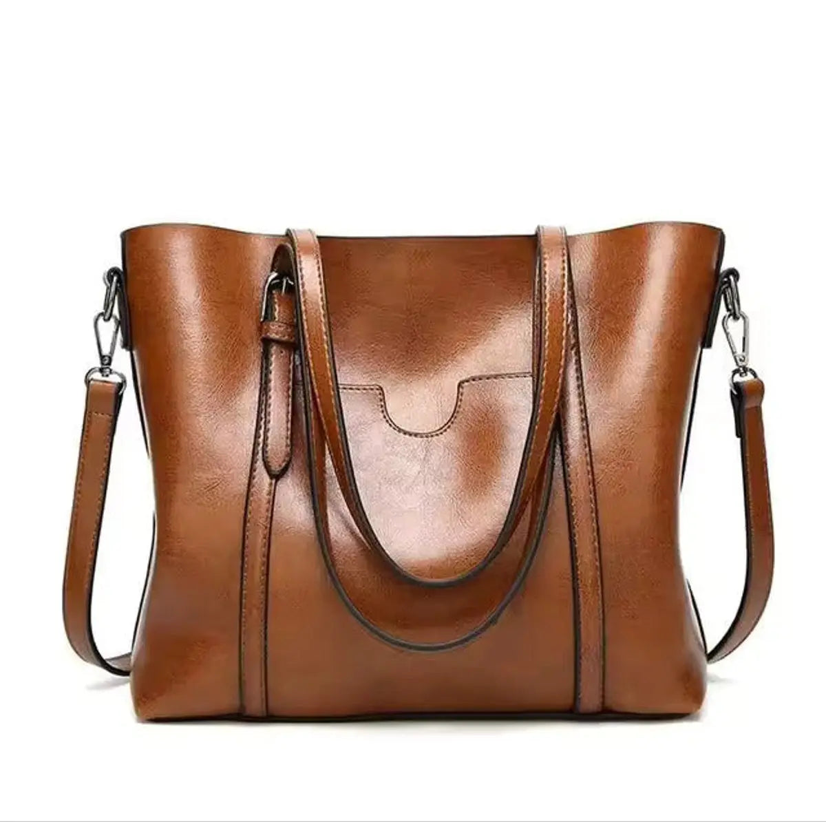 Women's Large Faux Leather Shoulder Tote Bag Crossbody Handbag