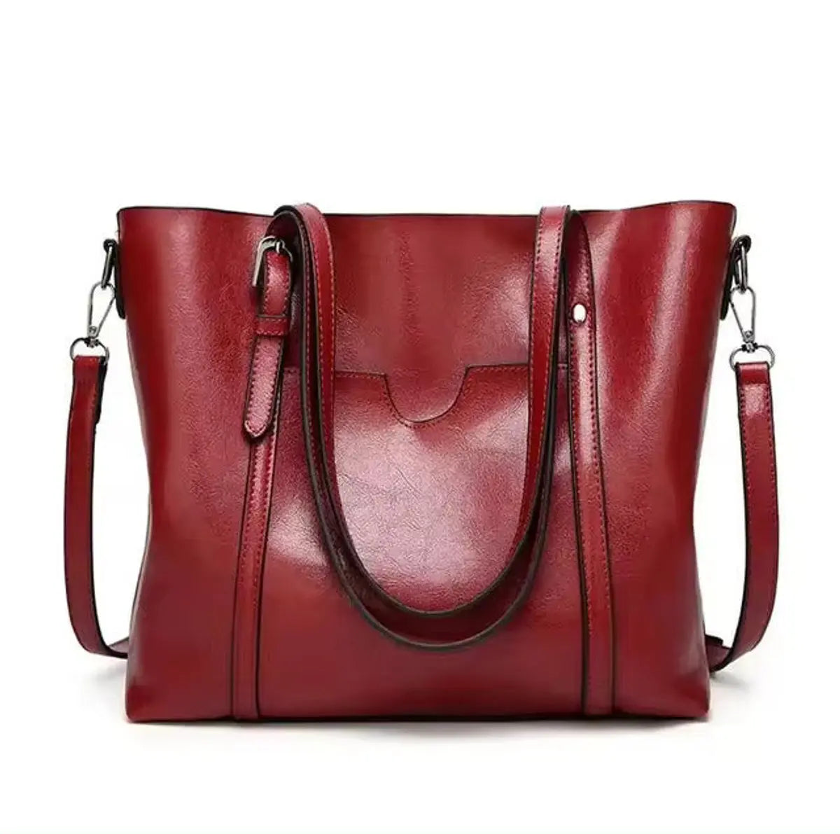 Women's Large Faux Leather Shoulder Tote Bag Crossbody Handbag