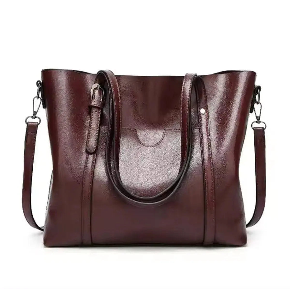 Women's Large Faux Leather Shoulder Tote Bag Crossbody Handbag