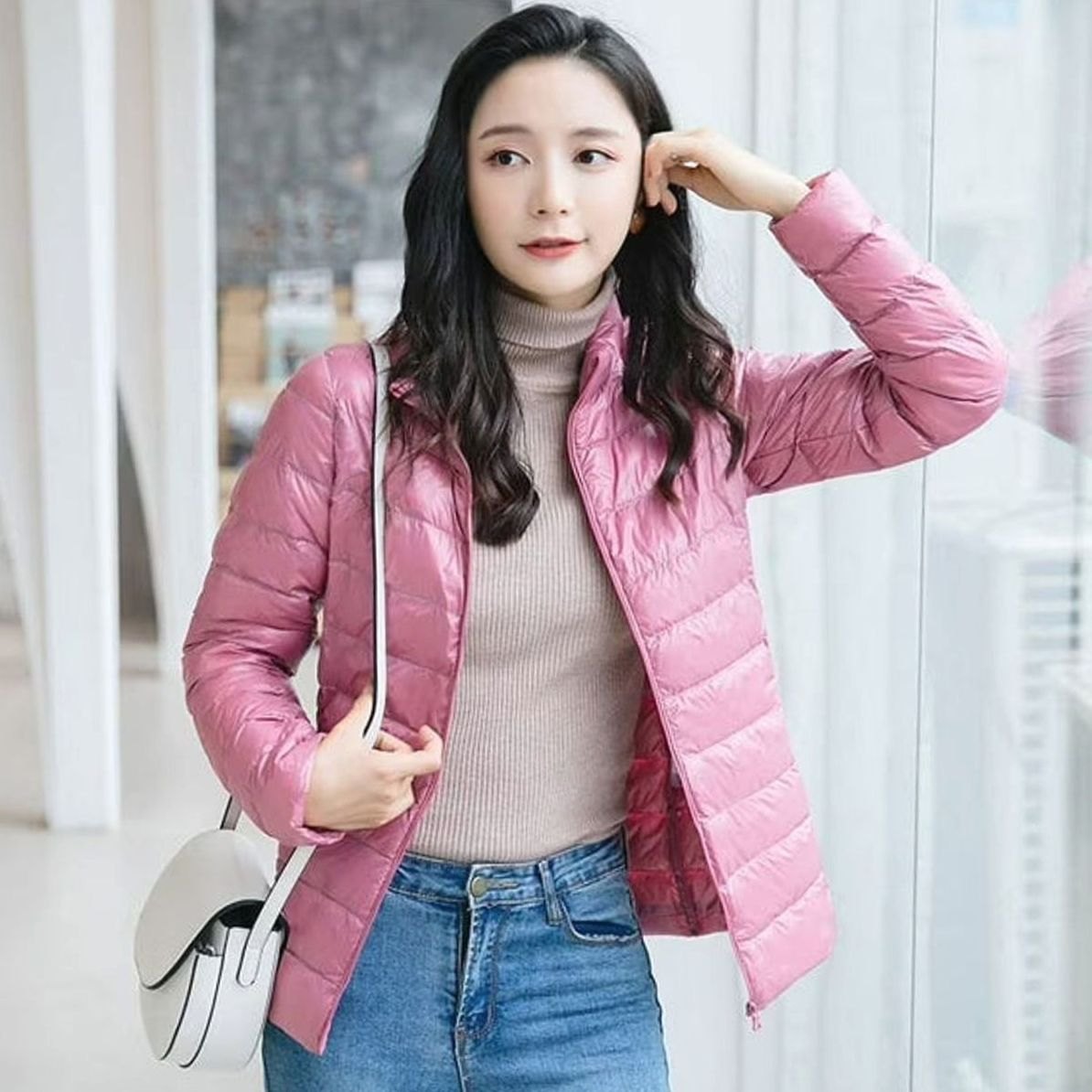 Women's Lightweight Quilted Stand-Collar Spring Jacket