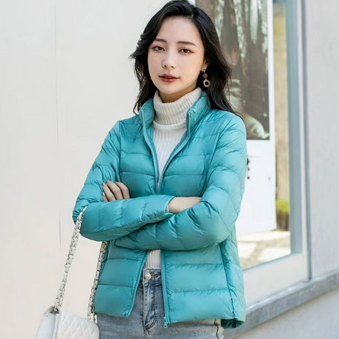 Women's Lightweight Quilted Stand-Collar Spring Jacket
