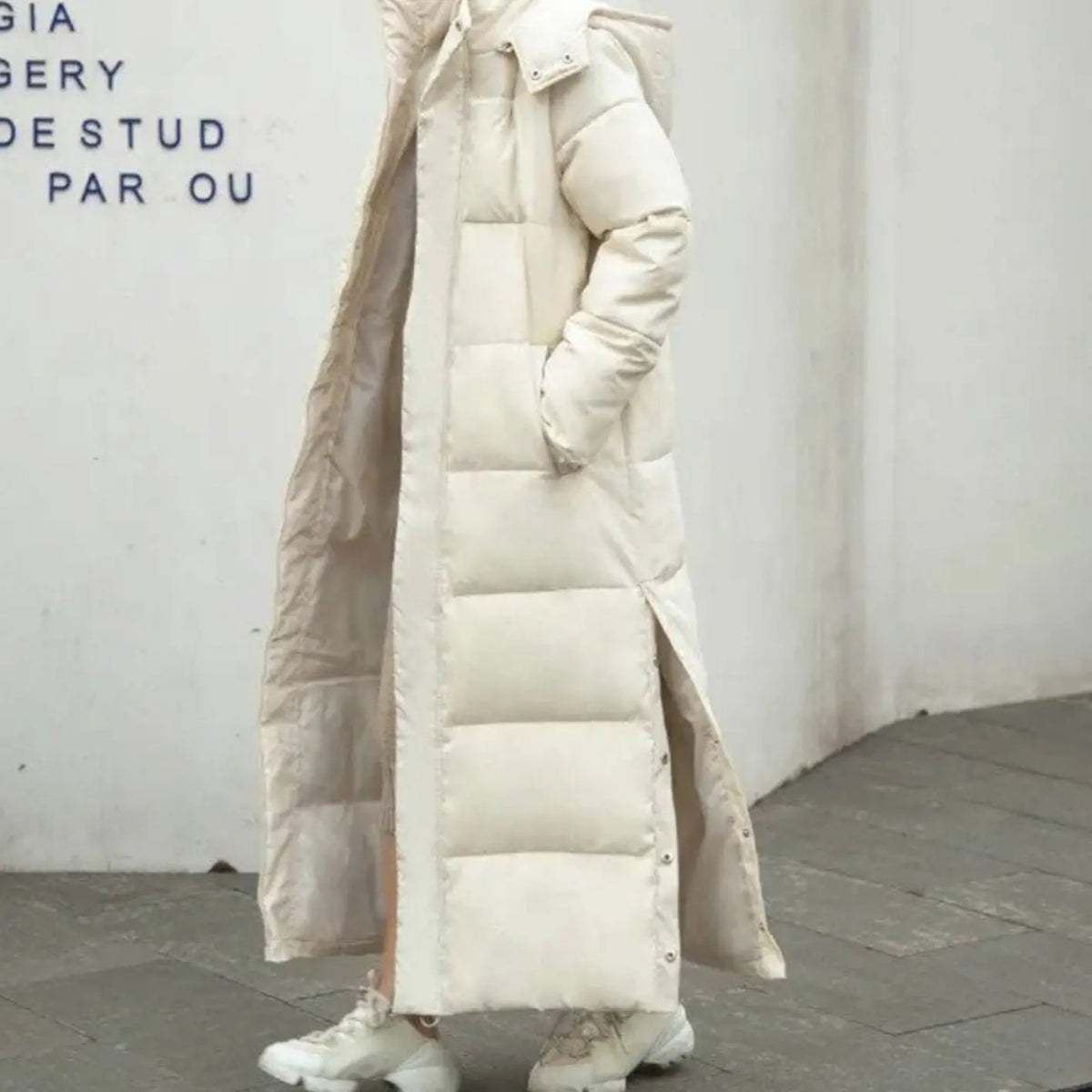 Women's Long Quilted Padded Zip-Up Winter Coat
